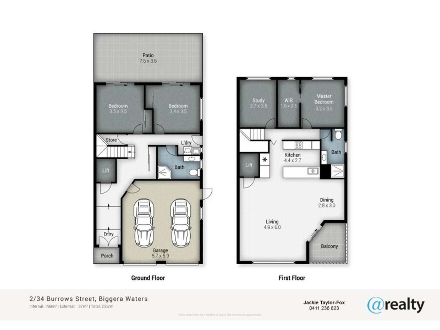 Floorplan of Homely townhouse listing, 2/34 Burrows Street, Biggera Waters QLD 4216