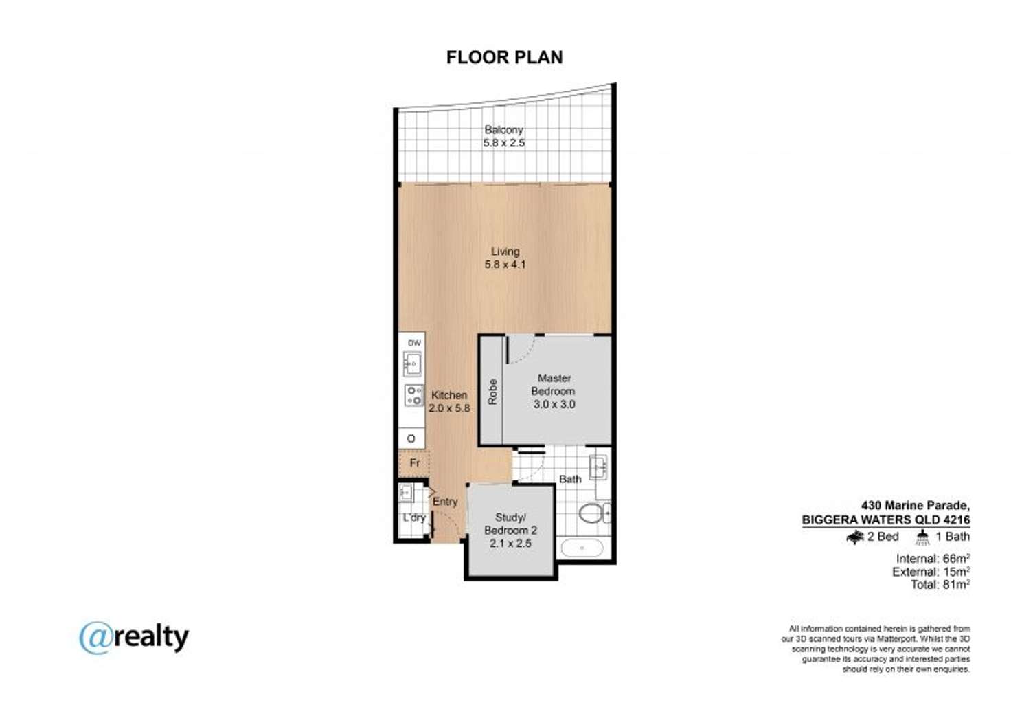 Floorplan of Homely apartment listing, 814/430 Marine Parade, Biggera Waters QLD 4216