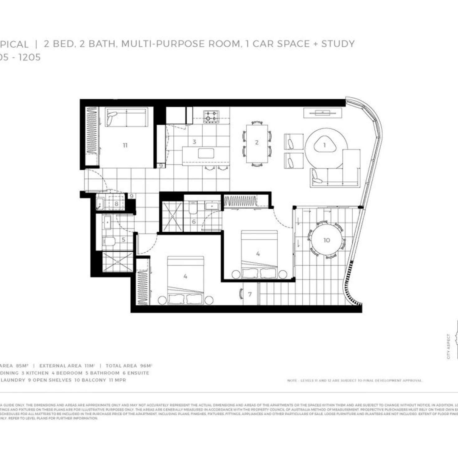 Floorplan of Homely apartment listing, 805/232 Wellington Road, Kangaroo Point QLD 4169