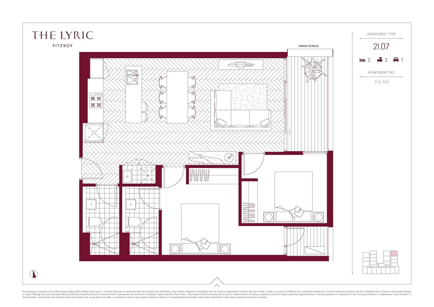 Floorplan of Homely apartment listing, 312/338 Gore Street, Fitzroy VIC 3065