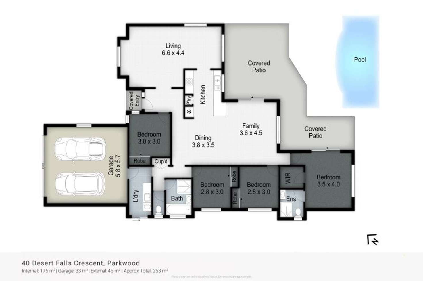 Floorplan of Homely house listing, 40 Desert Falls Crescent, Parkwood QLD 4214