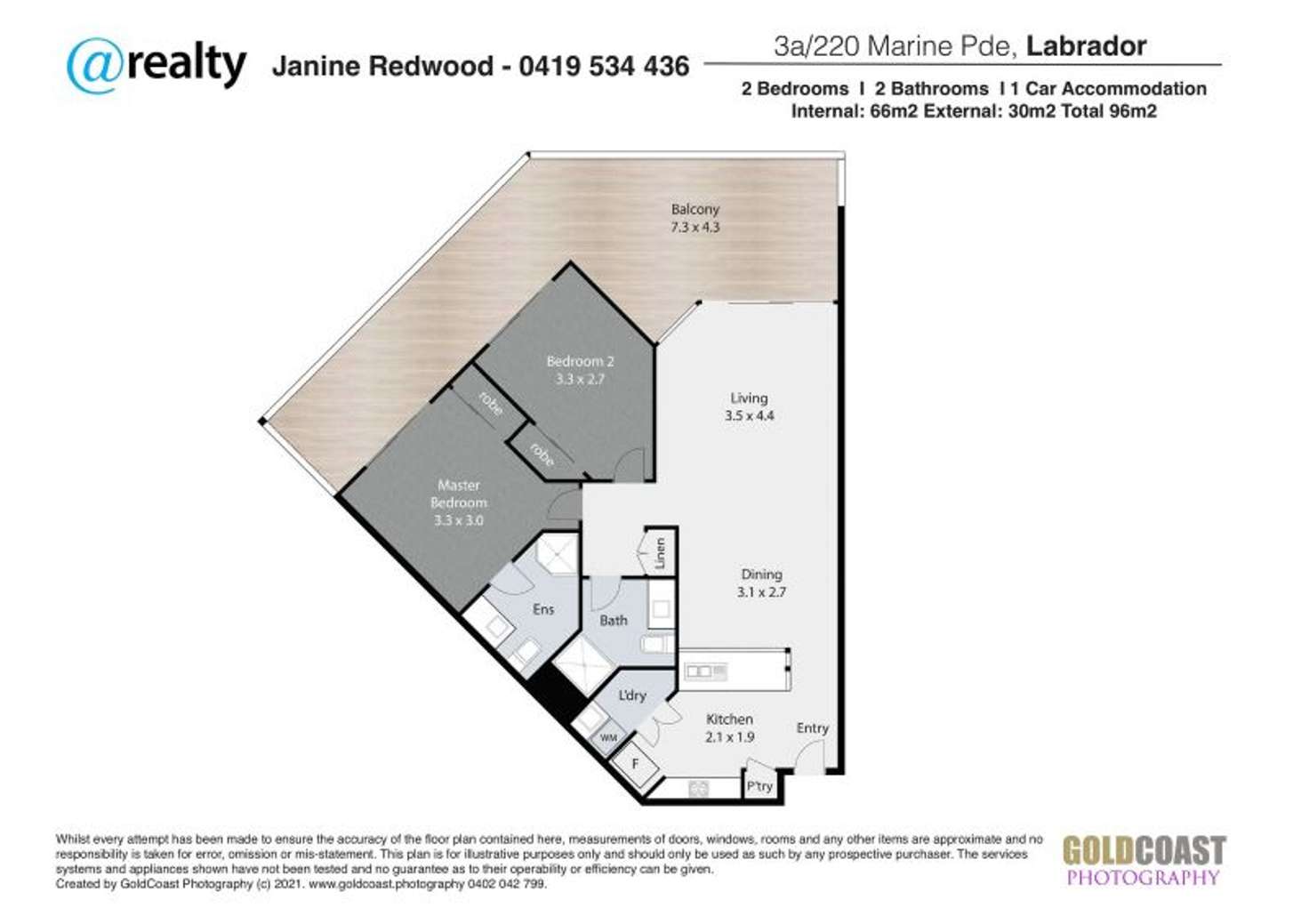 Floorplan of Homely unit listing, 3A/220 Marine Parade, Labrador QLD 4215