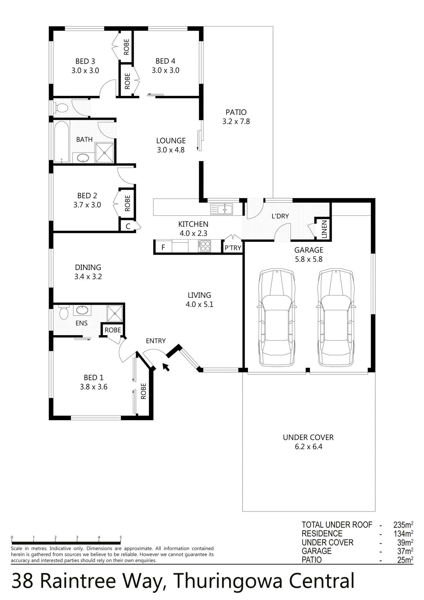 Floorplan of Homely house listing, 38 Raintree Way, Thuringowa Central QLD 4817