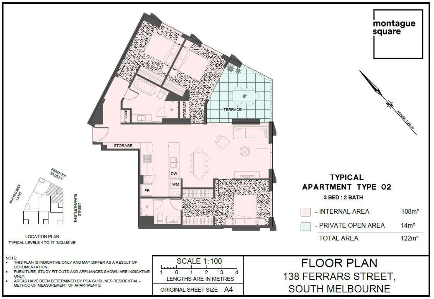 Floorplan of Homely apartment listing, 902/138 Ferrars Street, South Melbourne VIC 3205