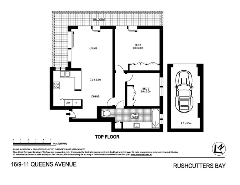 Floorplan of Homely apartment listing, 16/9-11 Queens Avenue, Rushcutters Bay NSW 2011