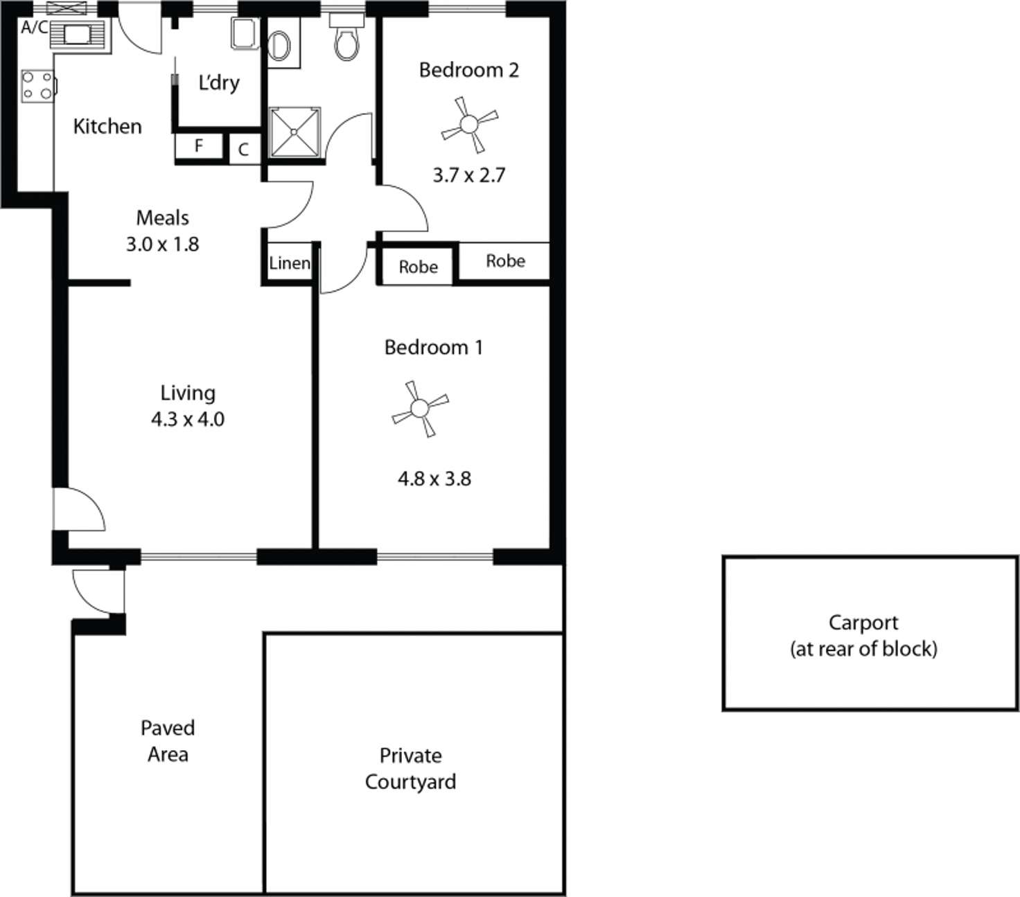 Floorplan of Homely unit listing, 2/202 PAYNEHAM ROAD, Evandale SA 5069
