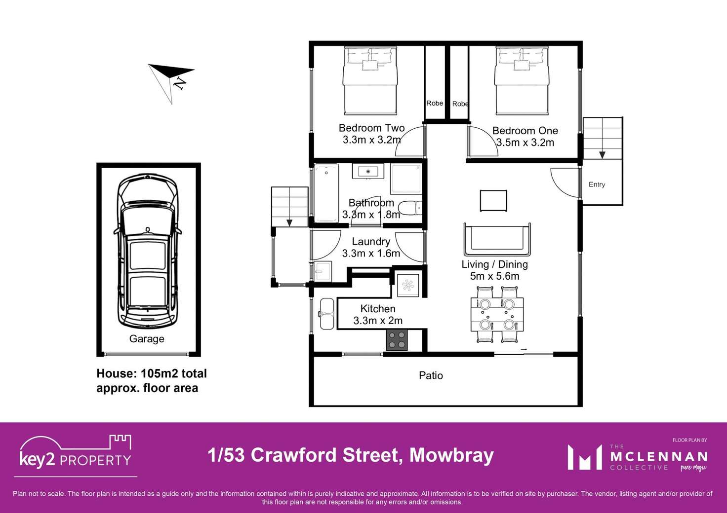Floorplan of Homely unit listing, 1/53 Crawford Street, Mowbray TAS 7248