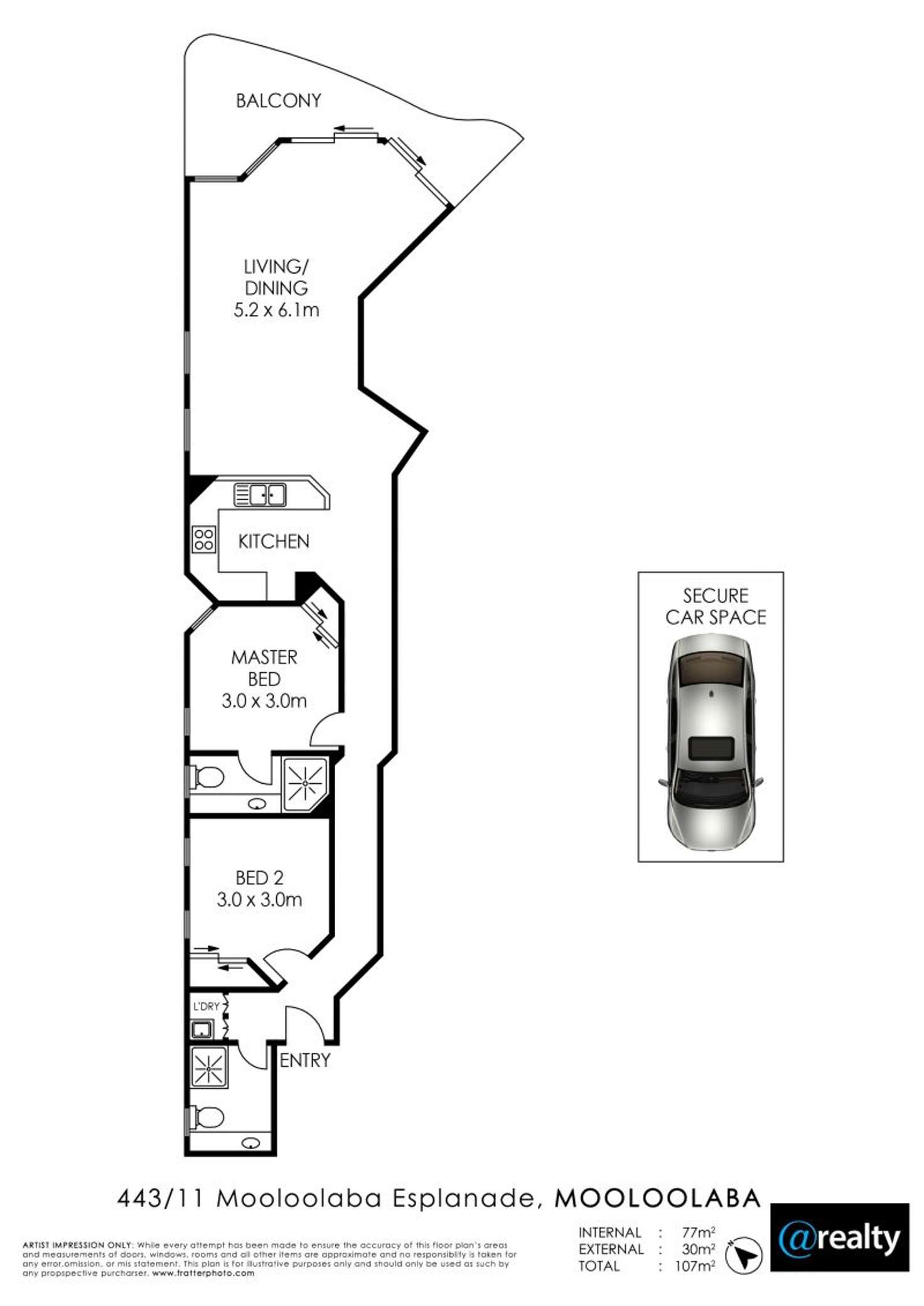 Floorplan of Homely apartment listing, 443/11 Mooloolaba Esplanade, Mooloolaba QLD 4557