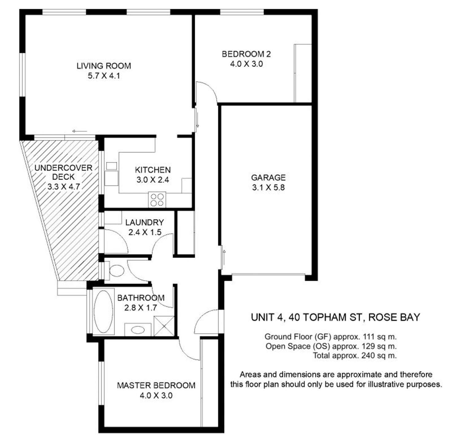 Floorplan of Homely unit listing, 4/40 Topham Street, Rose Bay TAS 7015