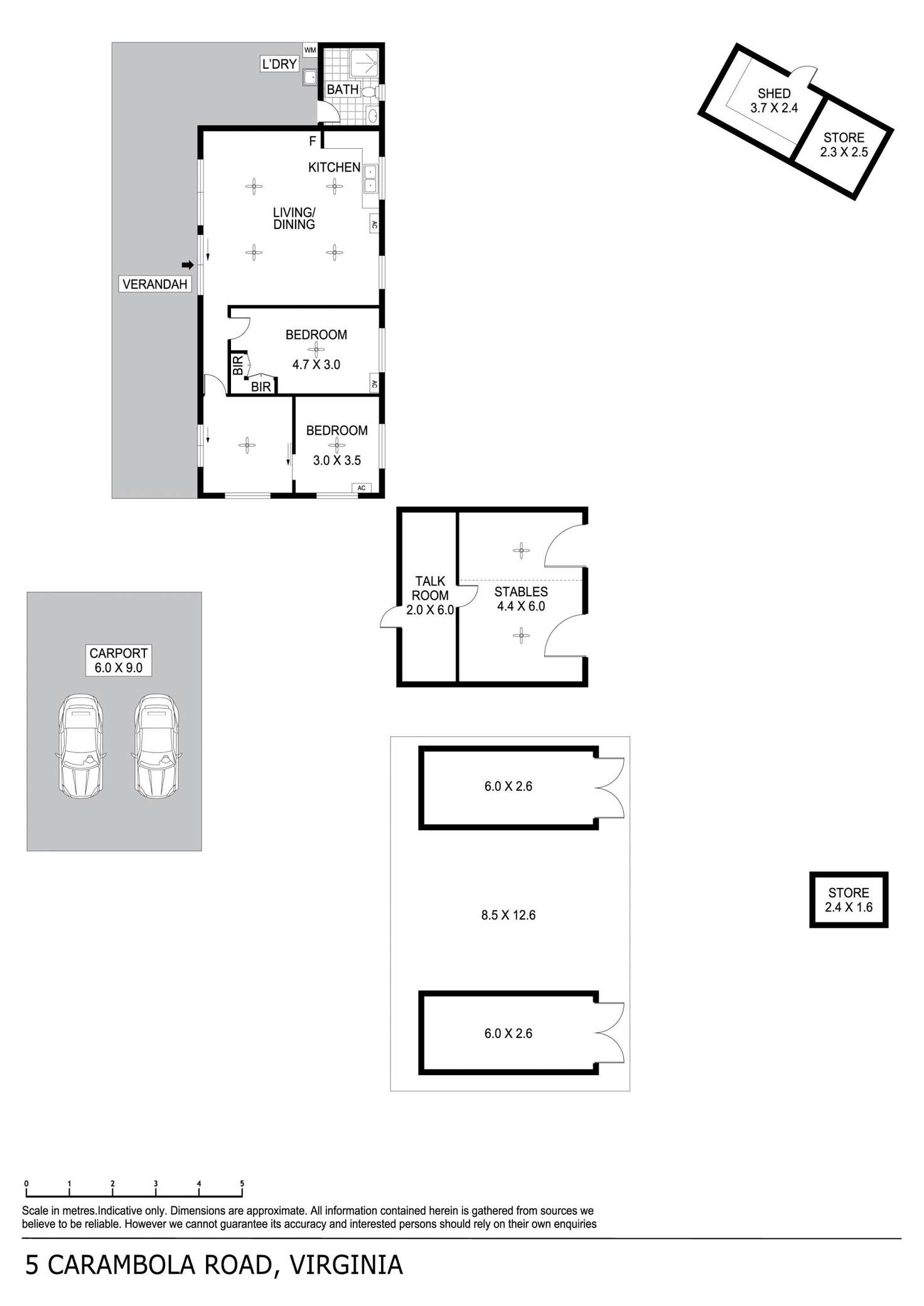 Floorplan of Homely acreageSemiRural listing, 5 Carambola Road, Virginia NT 834