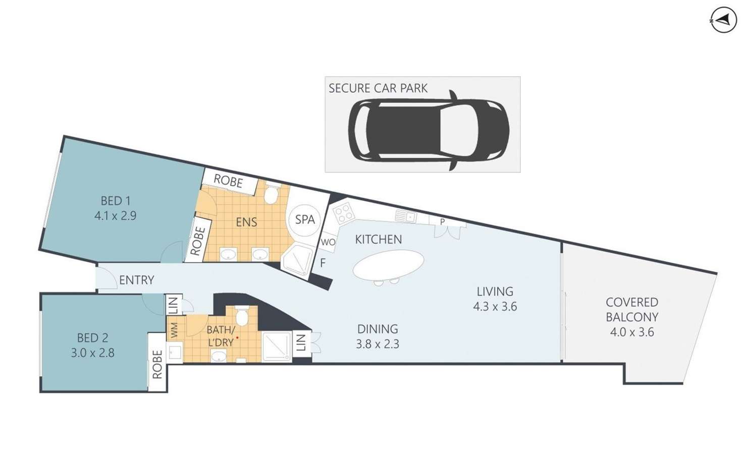 Floorplan of Homely unit listing, 504/10 Leeding Terrace, Caloundra QLD 4551