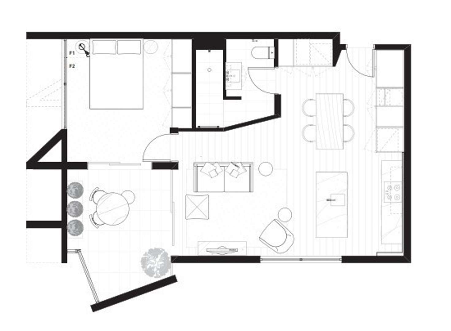 Floorplan of Homely apartment listing, 308/8 Bank Street, West End QLD 4101