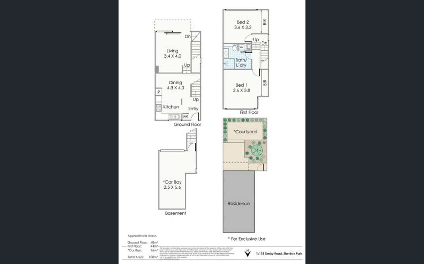 Floorplan of Homely townhouse listing, 1/175 Derby Road, Shenton Park WA 6008