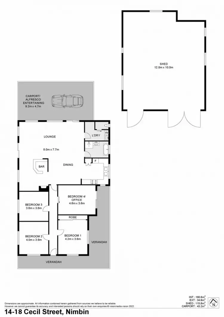 Floorplan of Homely house listing, 14-18 Cecil Street, Nimbin NSW 2480