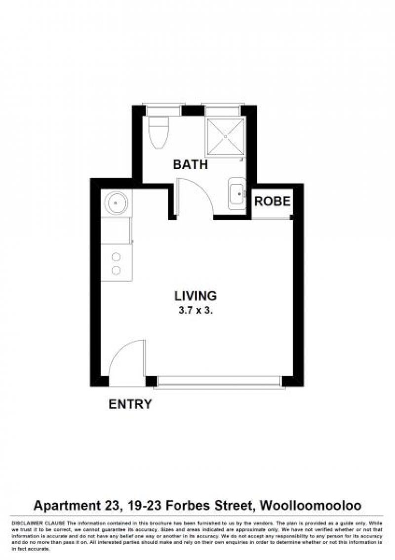 Floorplan of Homely studio listing, 23/19-23 Forbes Street, Woolloomooloo NSW 2011