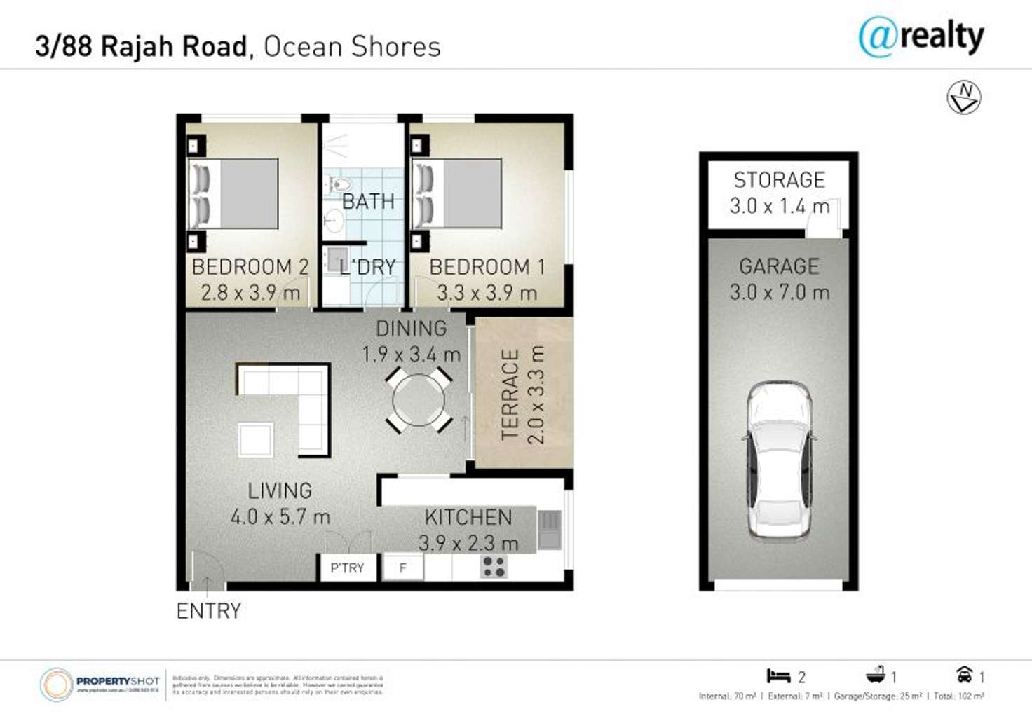 Floorplan of Homely apartment listing, 3/88 Rajah Road, Ocean Shores NSW 2483
