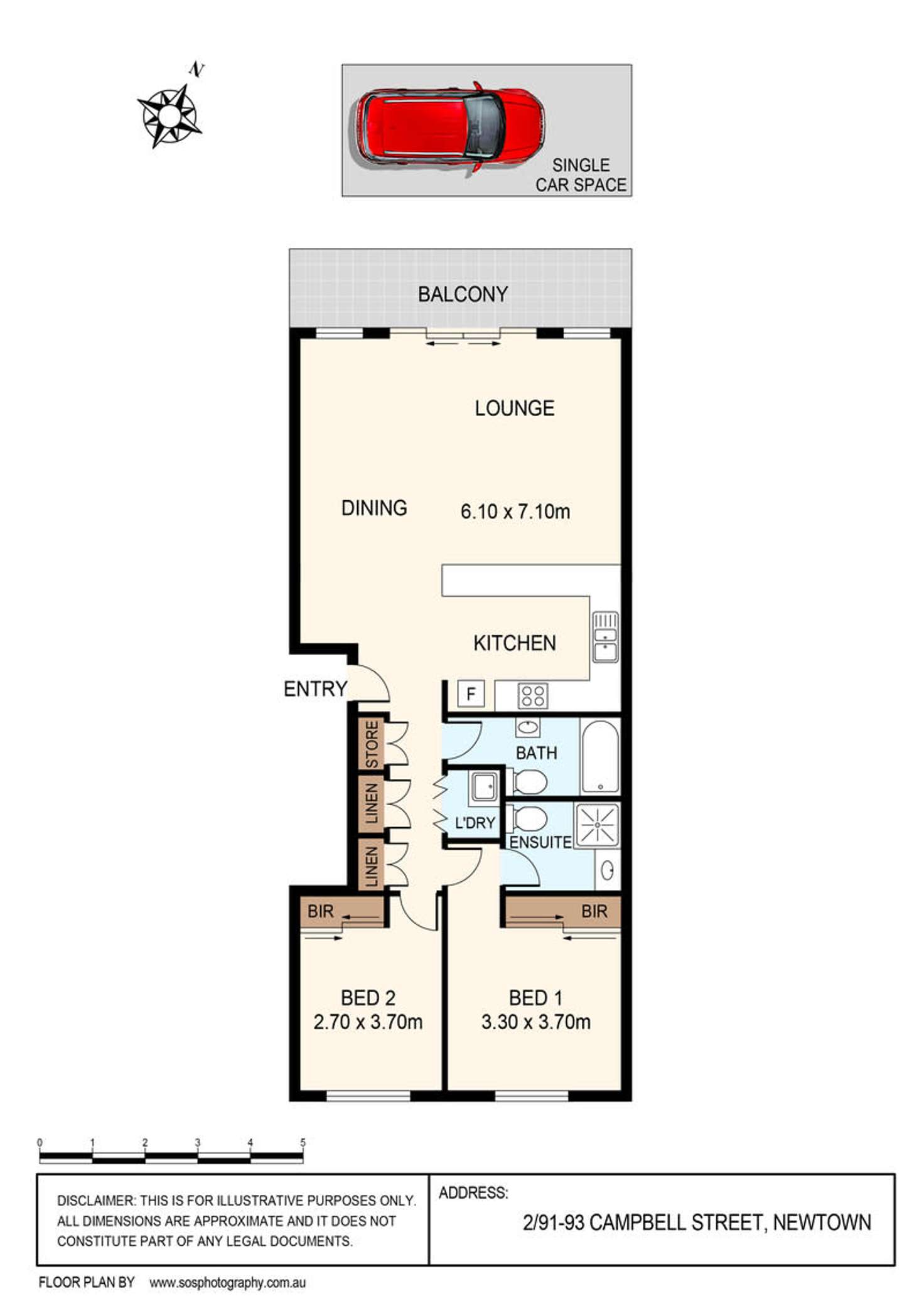 Floorplan of Homely apartment listing, 2/91-93 Campbell Street, Newtown NSW 2042