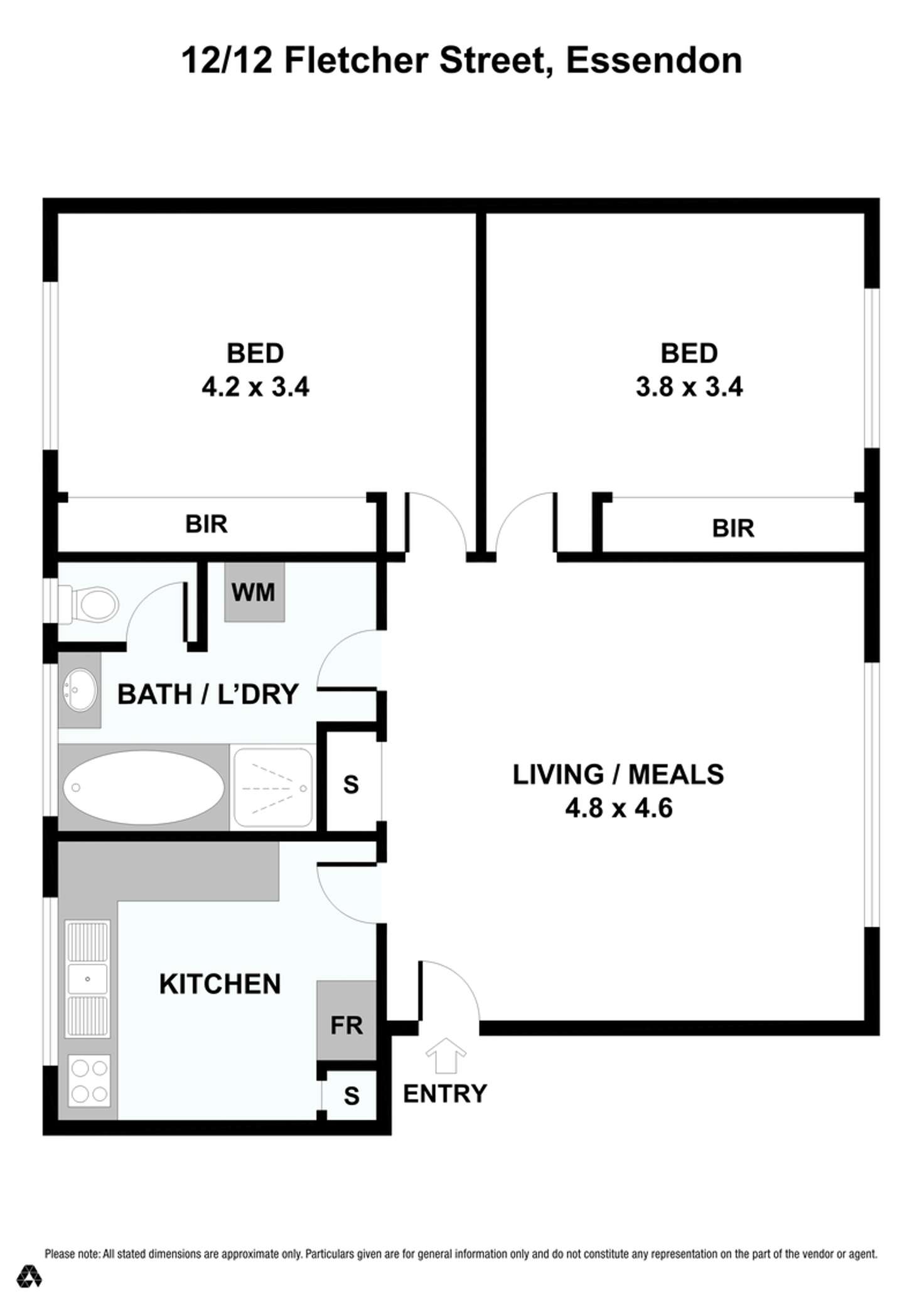 Floorplan of Homely apartment listing, 12/12 Fletcher Street, Essendon VIC 3040