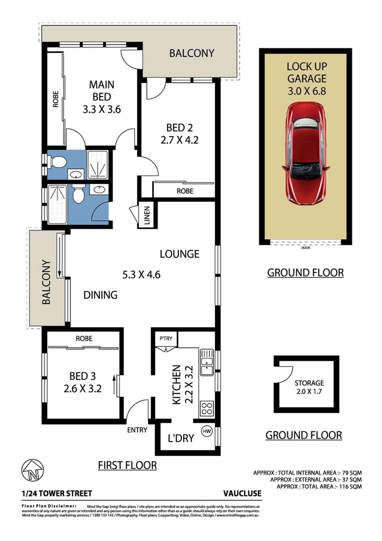 Floorplan of Homely apartment listing, 1/24 Tower St, Vaucluse NSW 2030