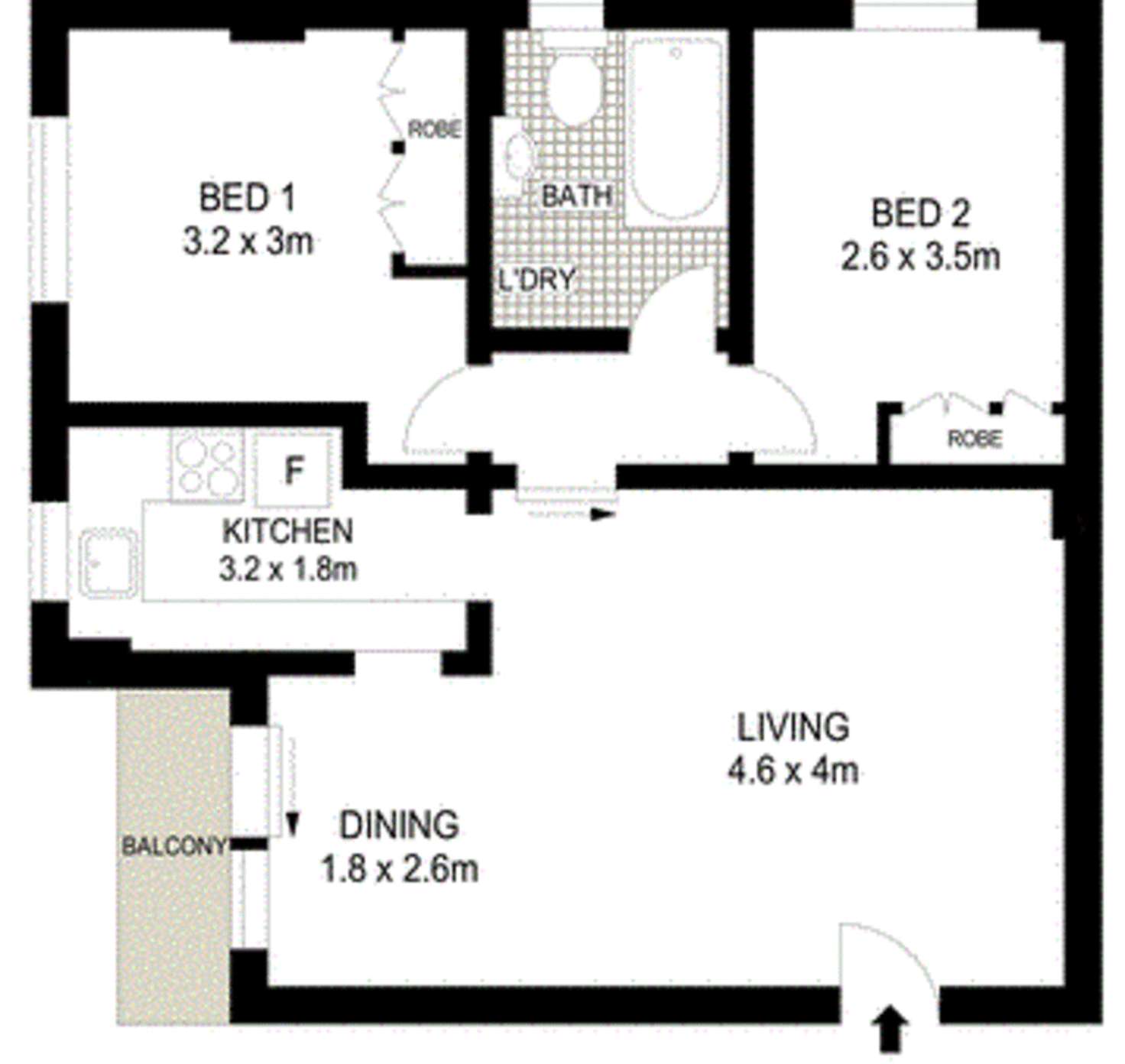 Floorplan of Homely apartment listing, 61/679 Bourke Street, Surry Hills NSW 2010