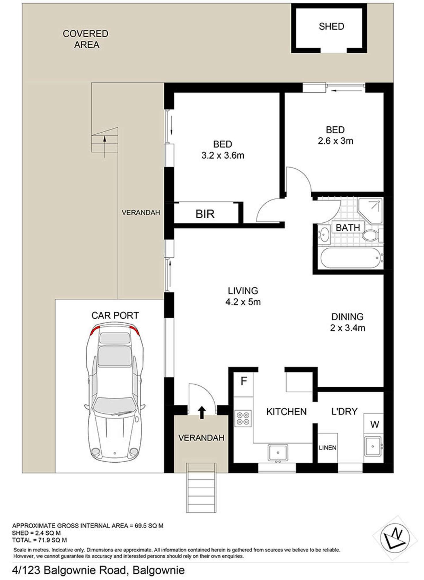 Floorplan of Homely townhouse listing, 4/123 Balgownie Road, Balgownie NSW 2519