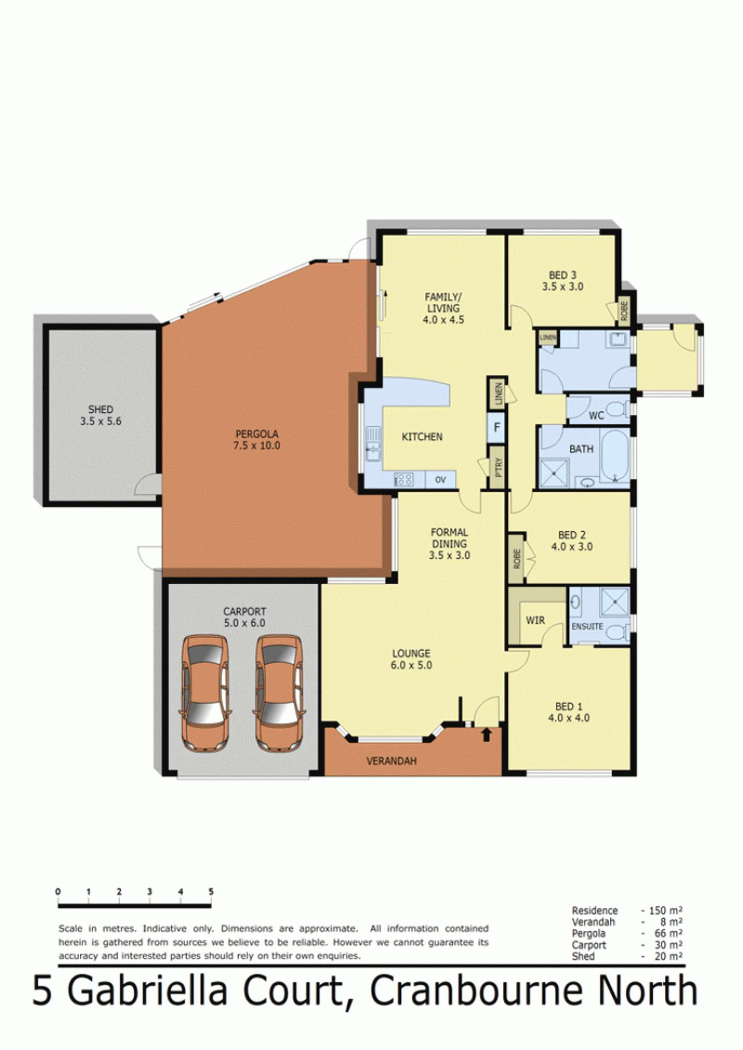 Floorplan of Homely house listing, 5 GABRIELLA COURT, Cranbourne North VIC 3977