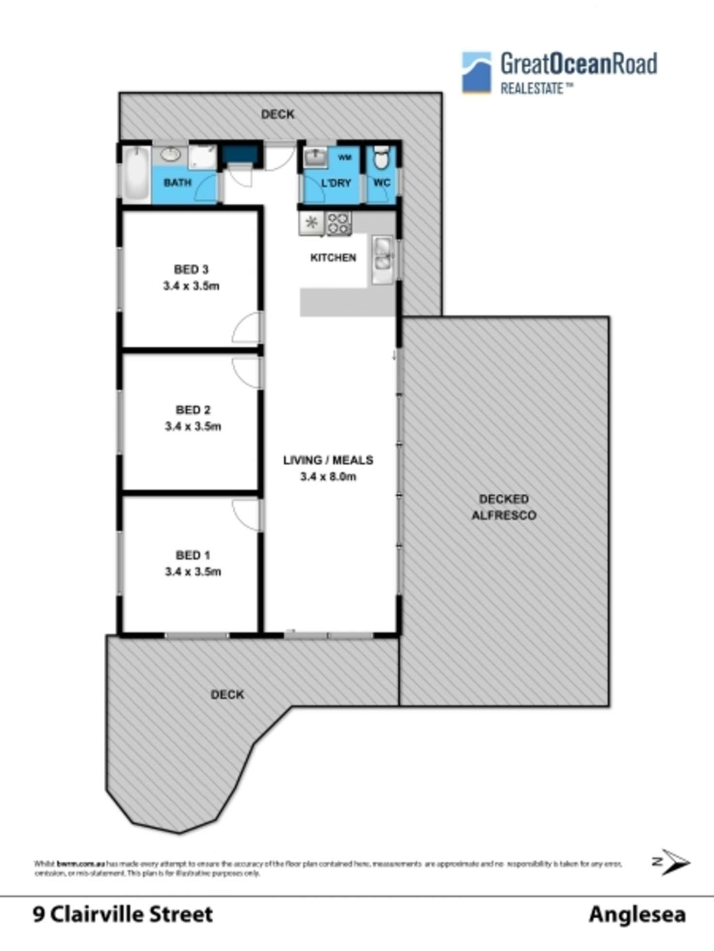 Floorplan of Homely house listing, 9 Clairville Street, Anglesea VIC 3230