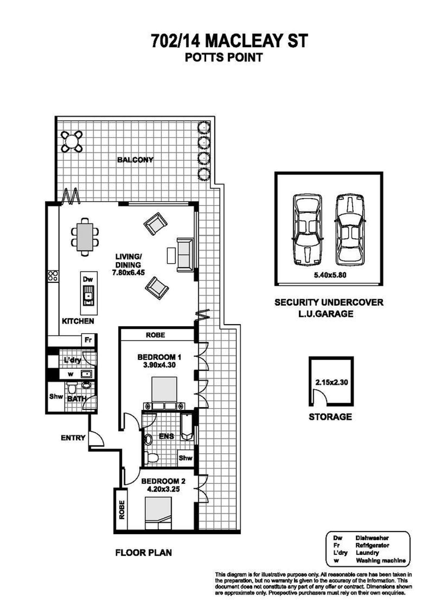 Floorplan of Homely apartment listing, 702/14 Macleay Street, Potts Point NSW 2011