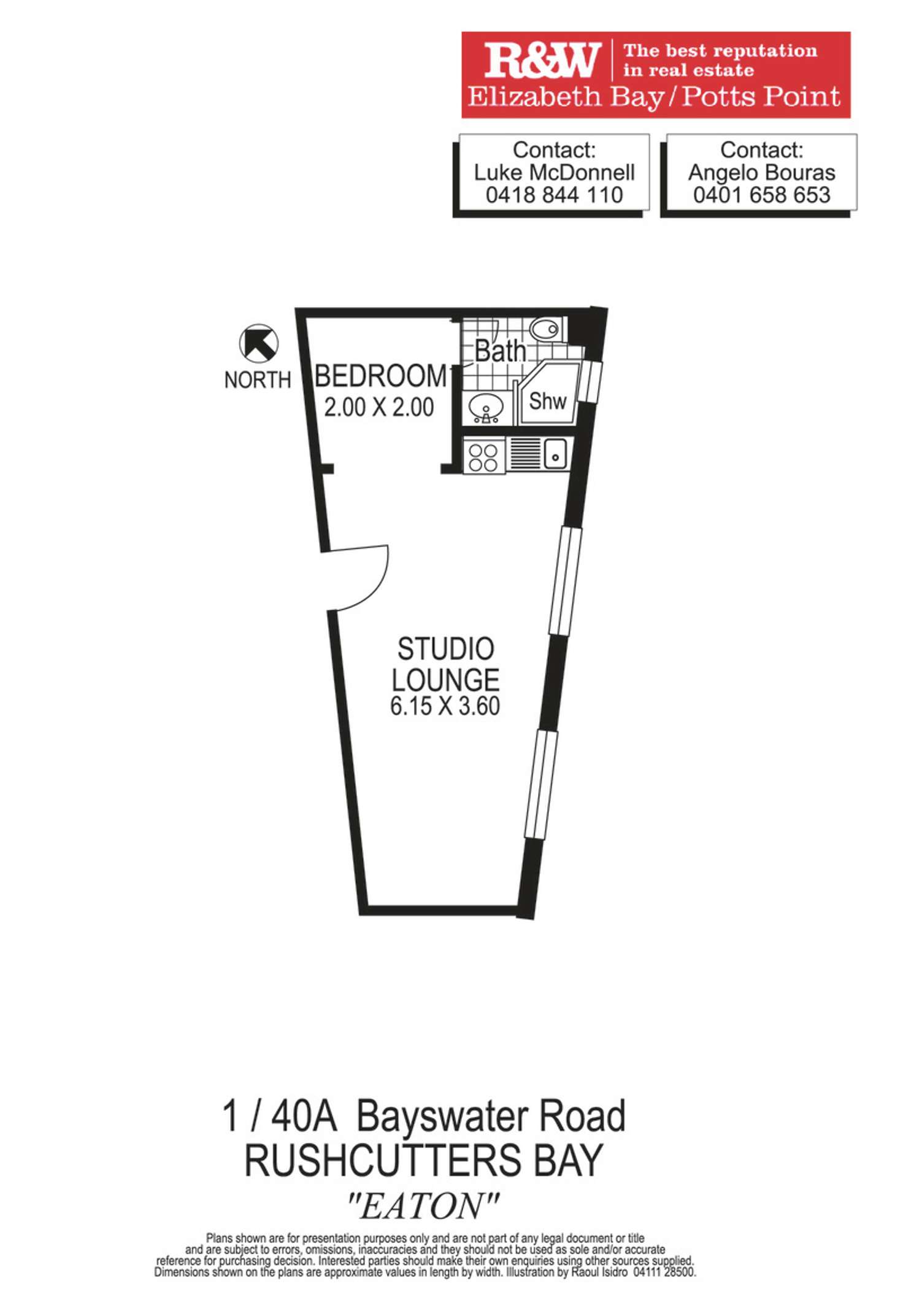 Floorplan of Homely studio listing, 1/40a Bayswater Road, Rushcutters Bay NSW 2011