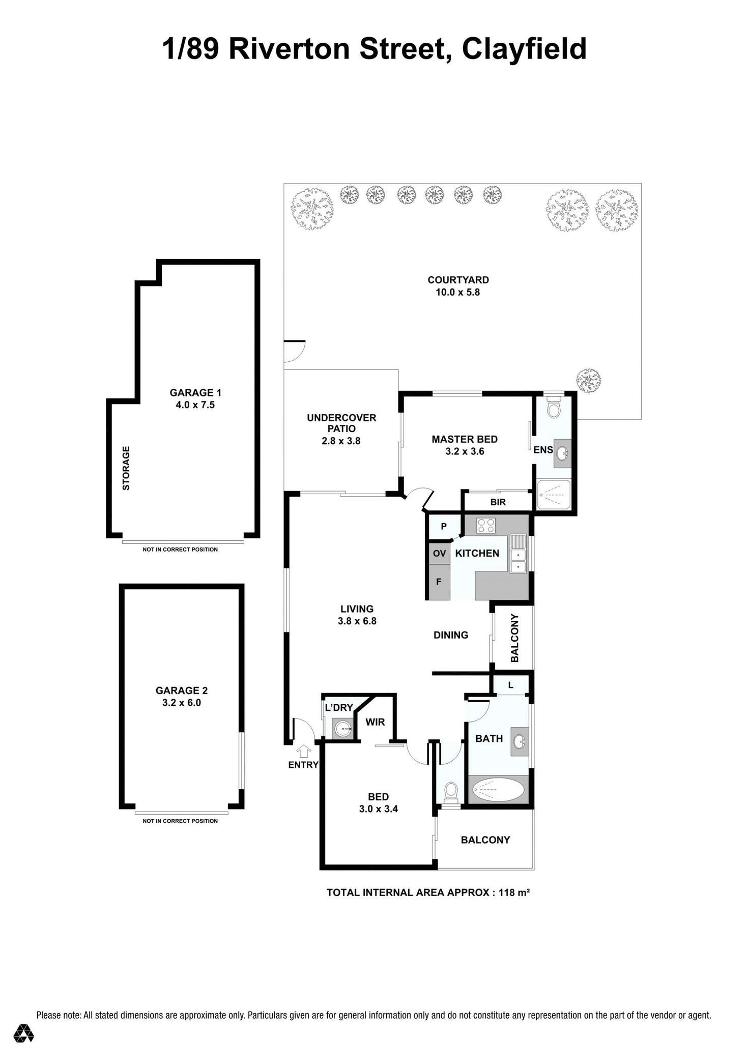 Floorplan of Homely unit listing, Unit 1/89 Riverton, Clayfield QLD 4011