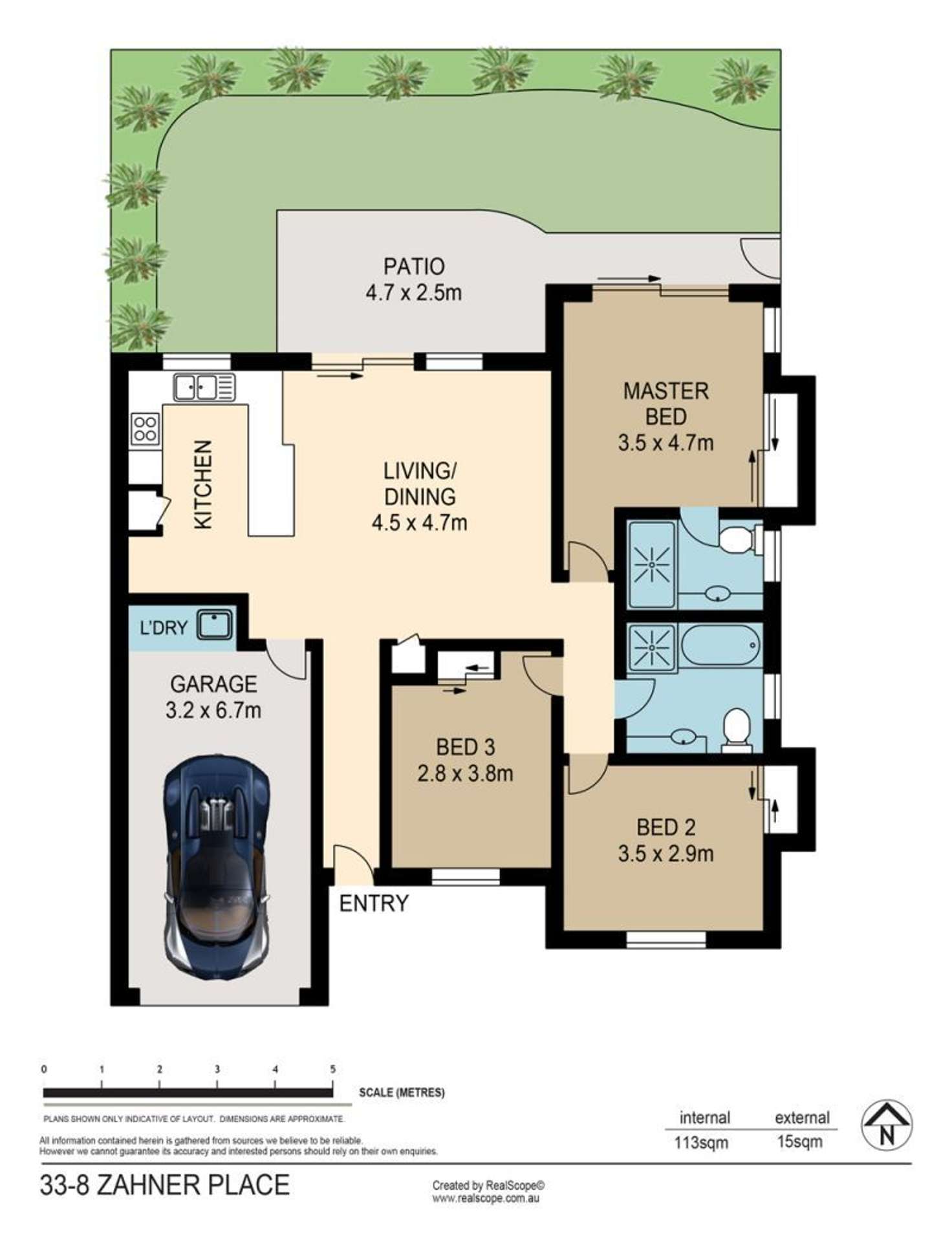 Floorplan of Homely villa listing, 33/8 Zahner Pl, Manly West QLD 4179