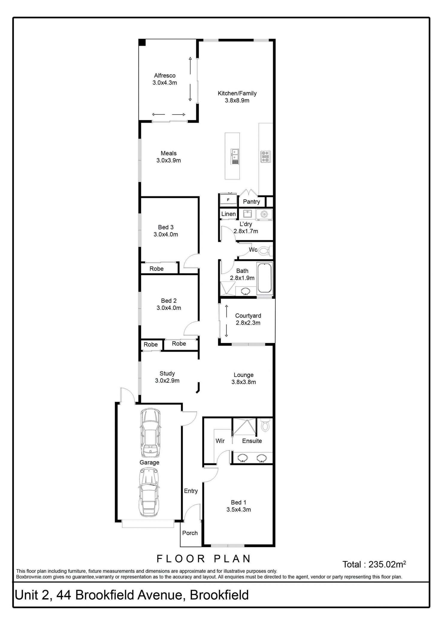 Floorplan of Homely unit listing, 2/44 Brookfield Avenue, Brookfield VIC 3338