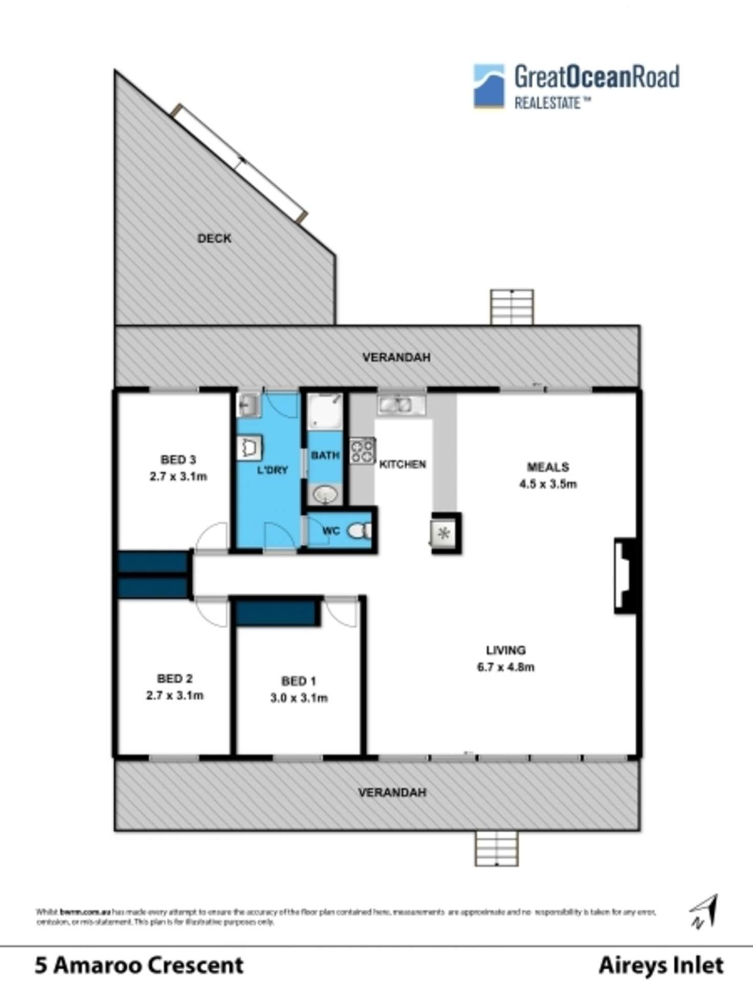 Floorplan of Homely house listing, 5 Amaroo Crescent, Aireys Inlet VIC 3231