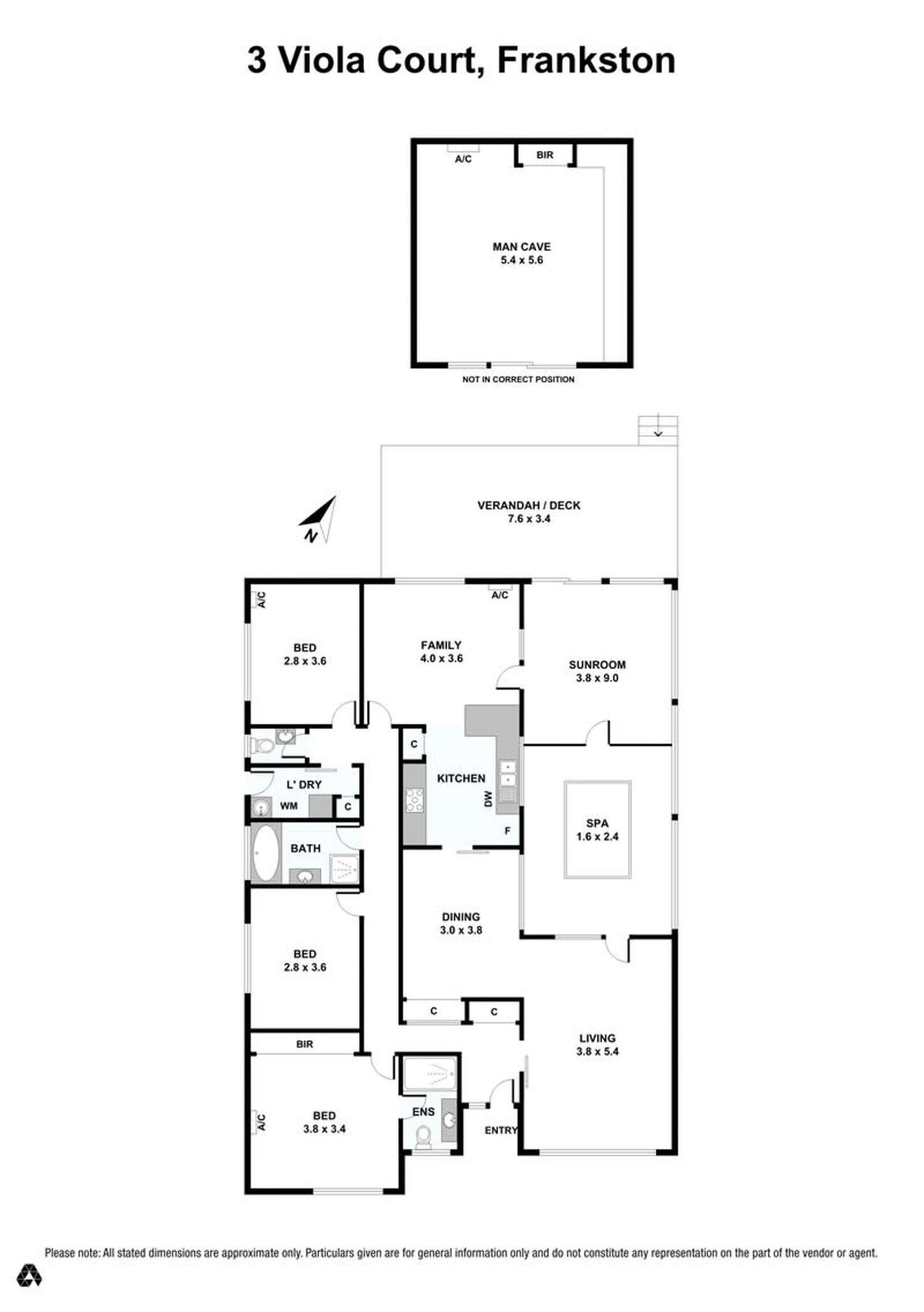 Floorplan of Homely house listing, 3 Viola Court, Frankston VIC 3199