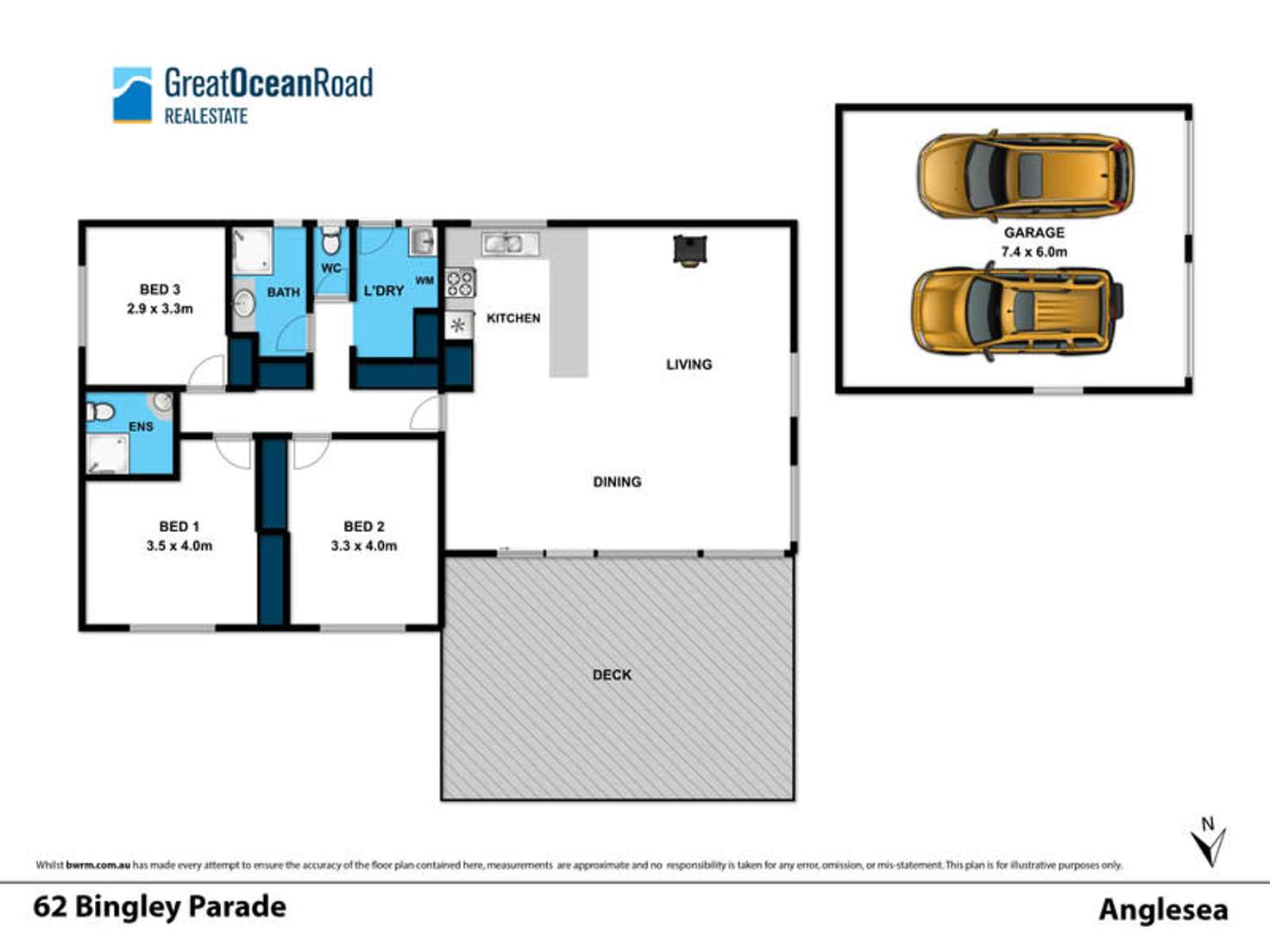 Floorplan of Homely house listing, 62 Bingley Parade, Anglesea VIC 3230