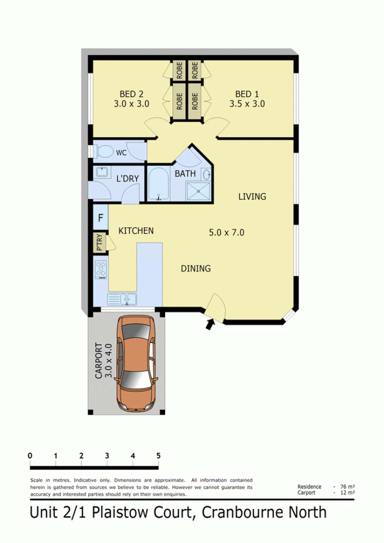 Floorplan of Homely unit listing, 2/1 PLAISTOW COURT, Cranbourne North VIC 3977