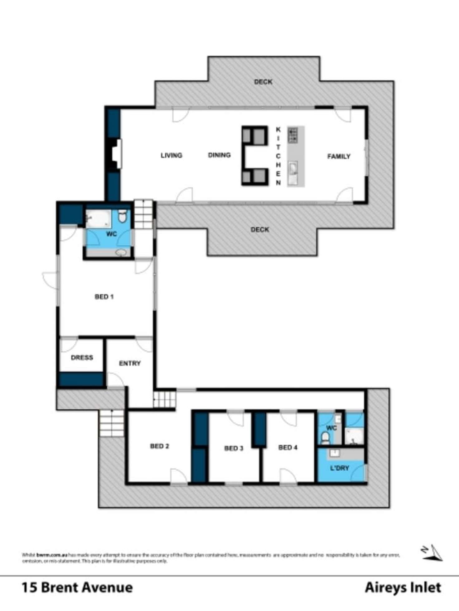 Floorplan of Homely house listing, 15 Brent Avenue, Aireys Inlet VIC 3231