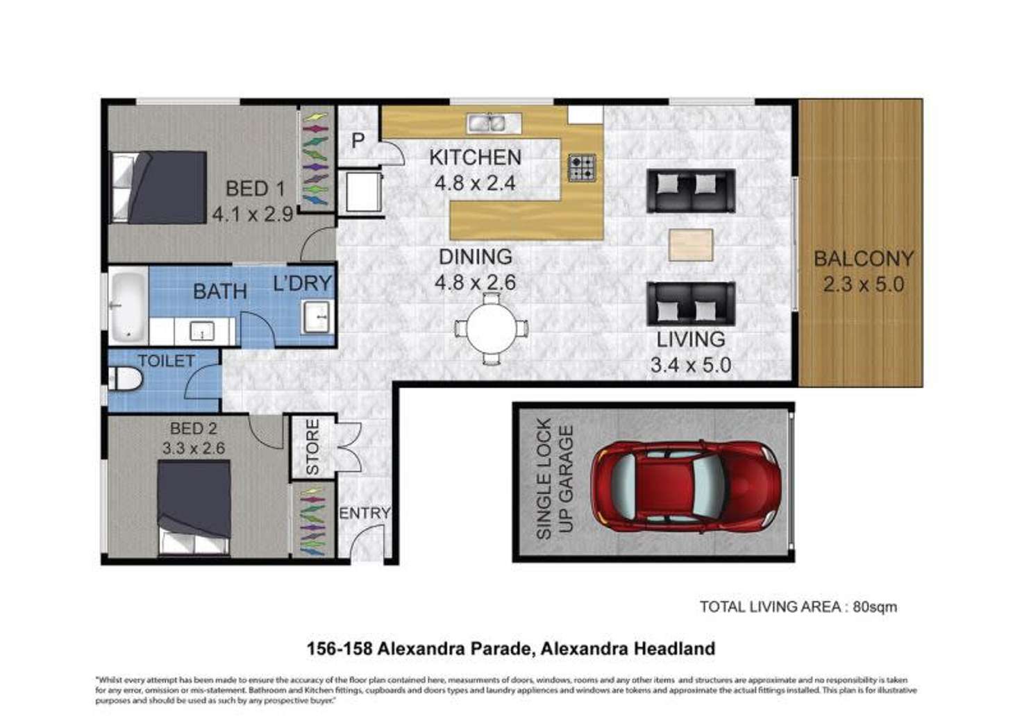 Floorplan of Homely apartment listing, 20/156-158 Alexandra Parade, Alexandra Headland QLD 4572