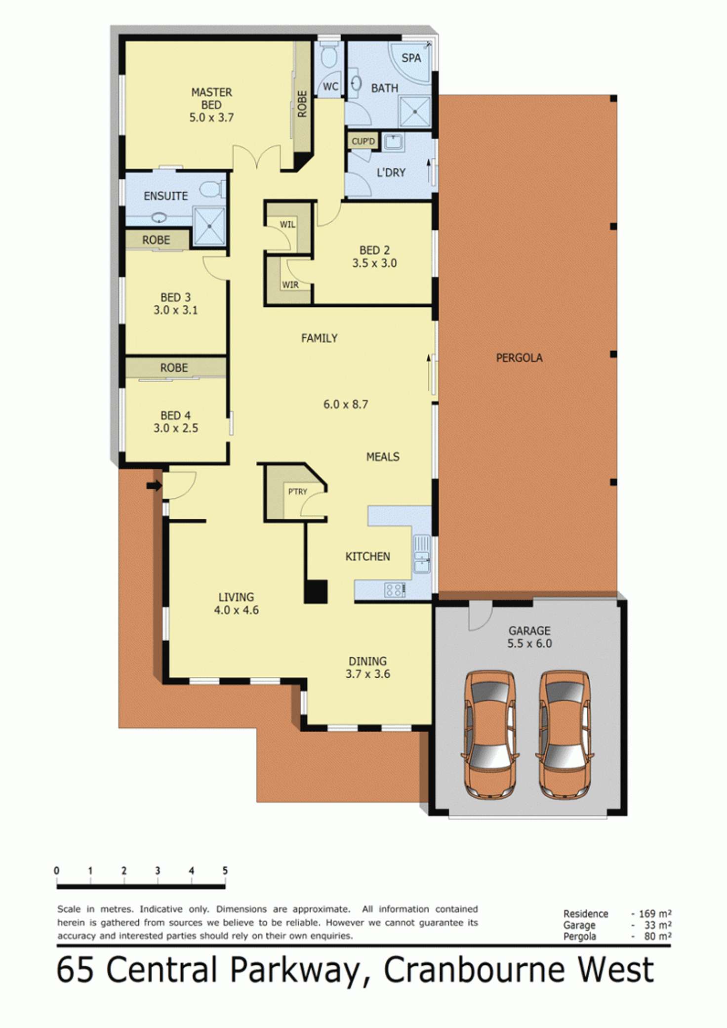 Floorplan of Homely house listing, 65 CENTRAL PARKWAY, Cranbourne West VIC 3977