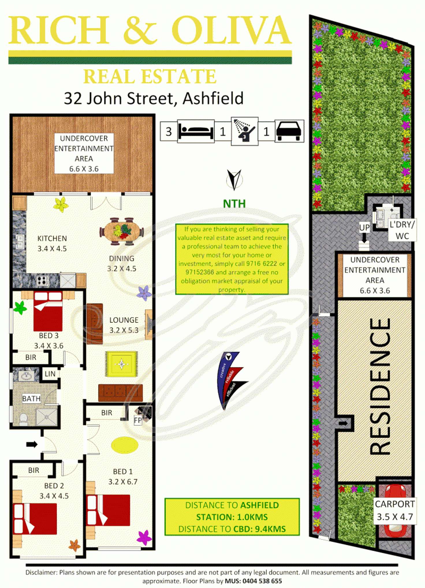 Floorplan of Homely semiDetached listing, 32 John Street, Ashfield NSW 2131