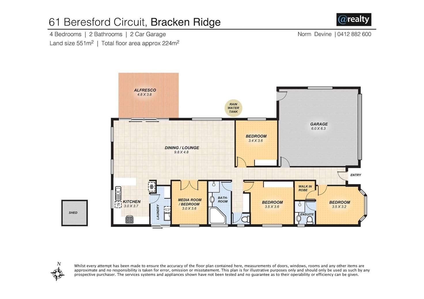 Floorplan of Homely house listing, 61 BERESFORD, Bracken Ridge QLD 4017