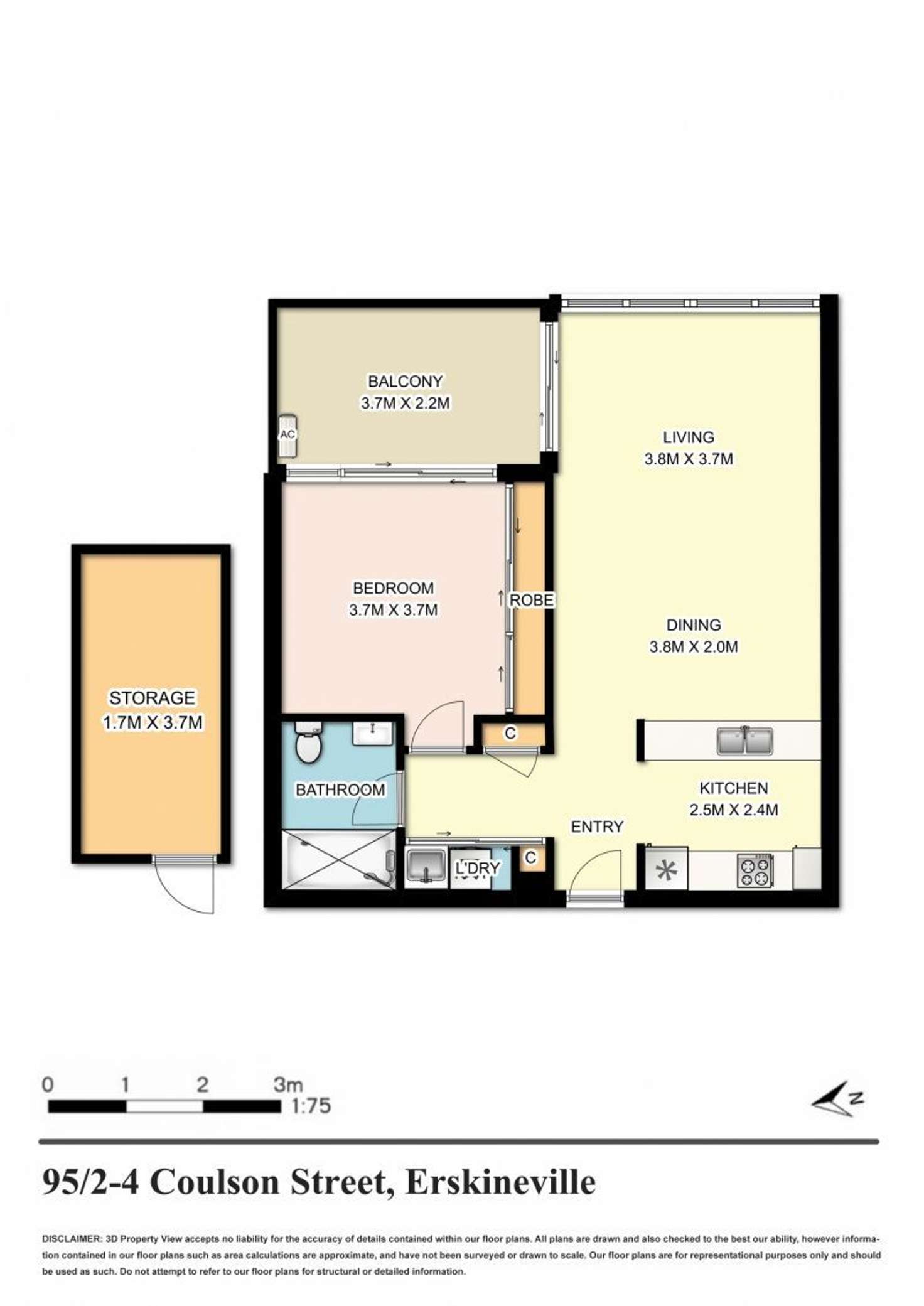 Floorplan of Homely apartment listing, 95/2-4 Coulson Street, Erskineville NSW 2043