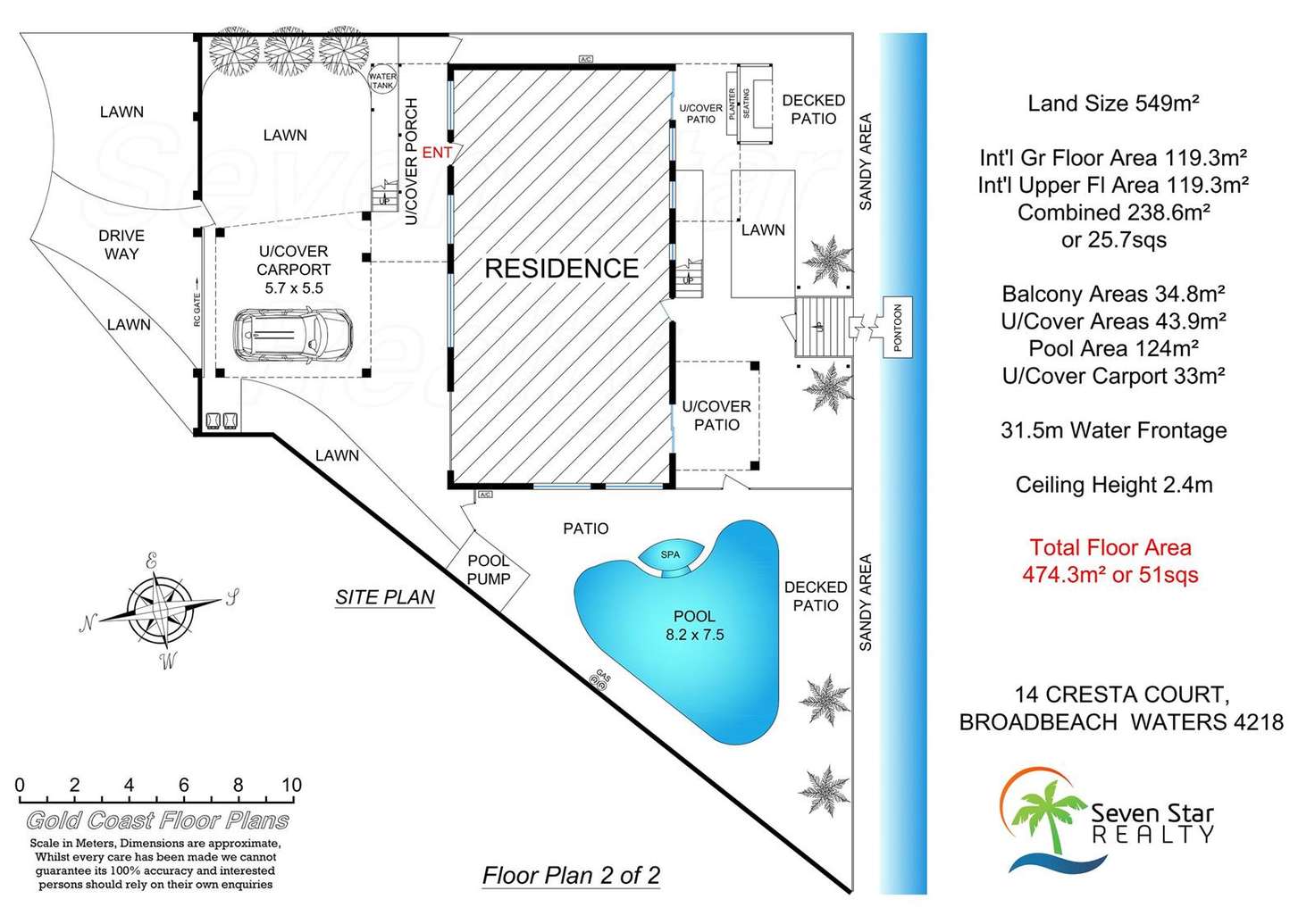 Floorplan of Homely house listing, 14 Cresta Court, Broadbeach Waters QLD 4218