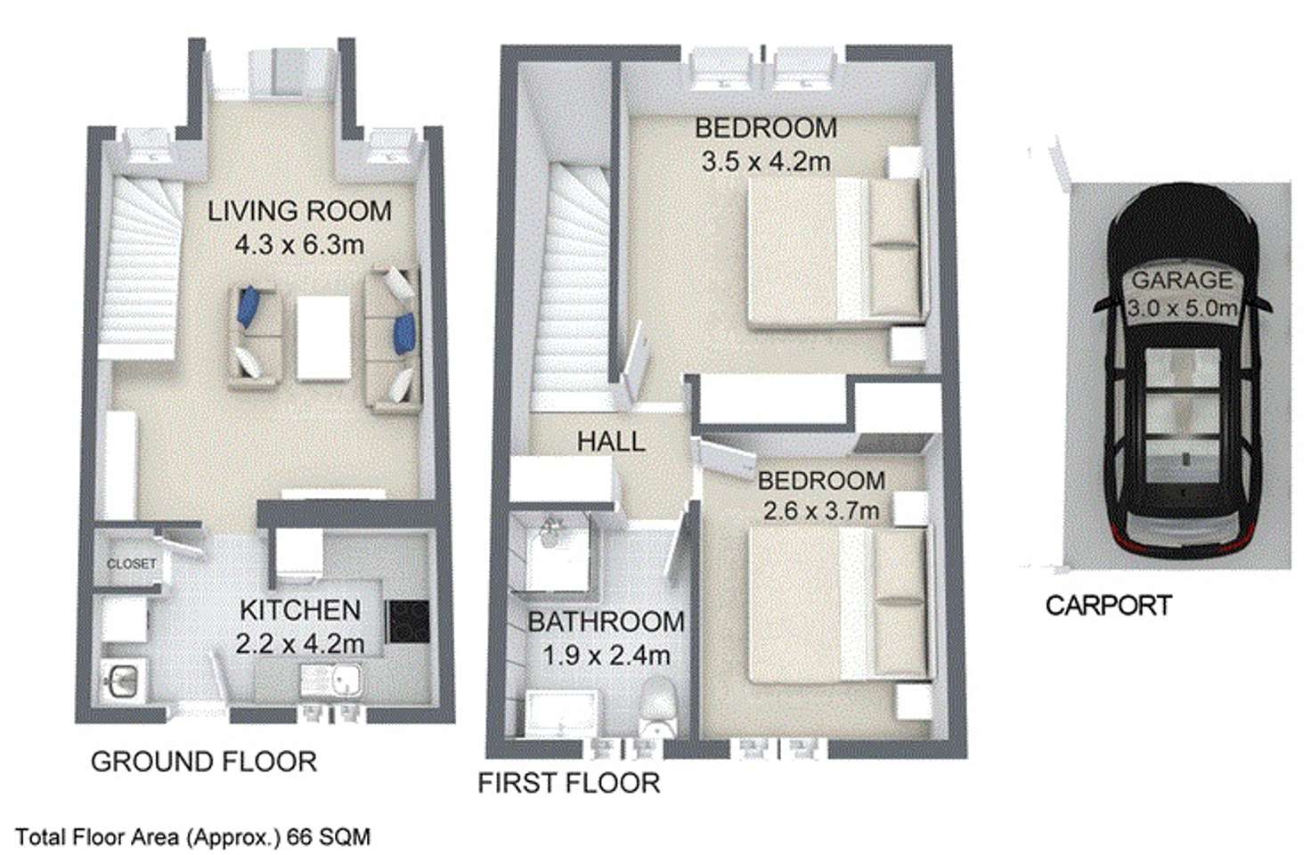 Floorplan of Homely townhouse listing, 48/39 Garfield Road, Woodridge QLD 4114