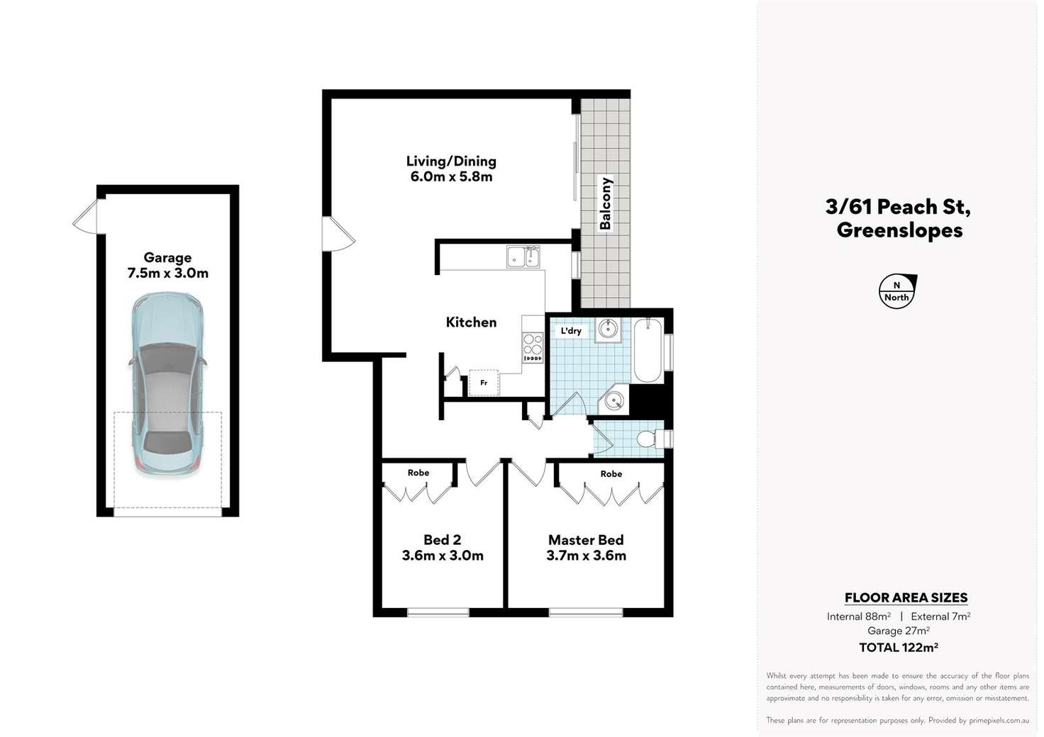 Floorplan of Homely house listing, 3/61 Peach St, Greenslopes QLD 4120