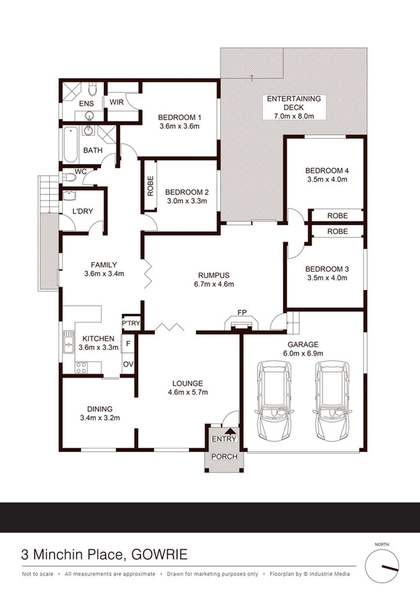 Floorplan of Homely house listing, 3 Minchin Place, Gowrie ACT 2904