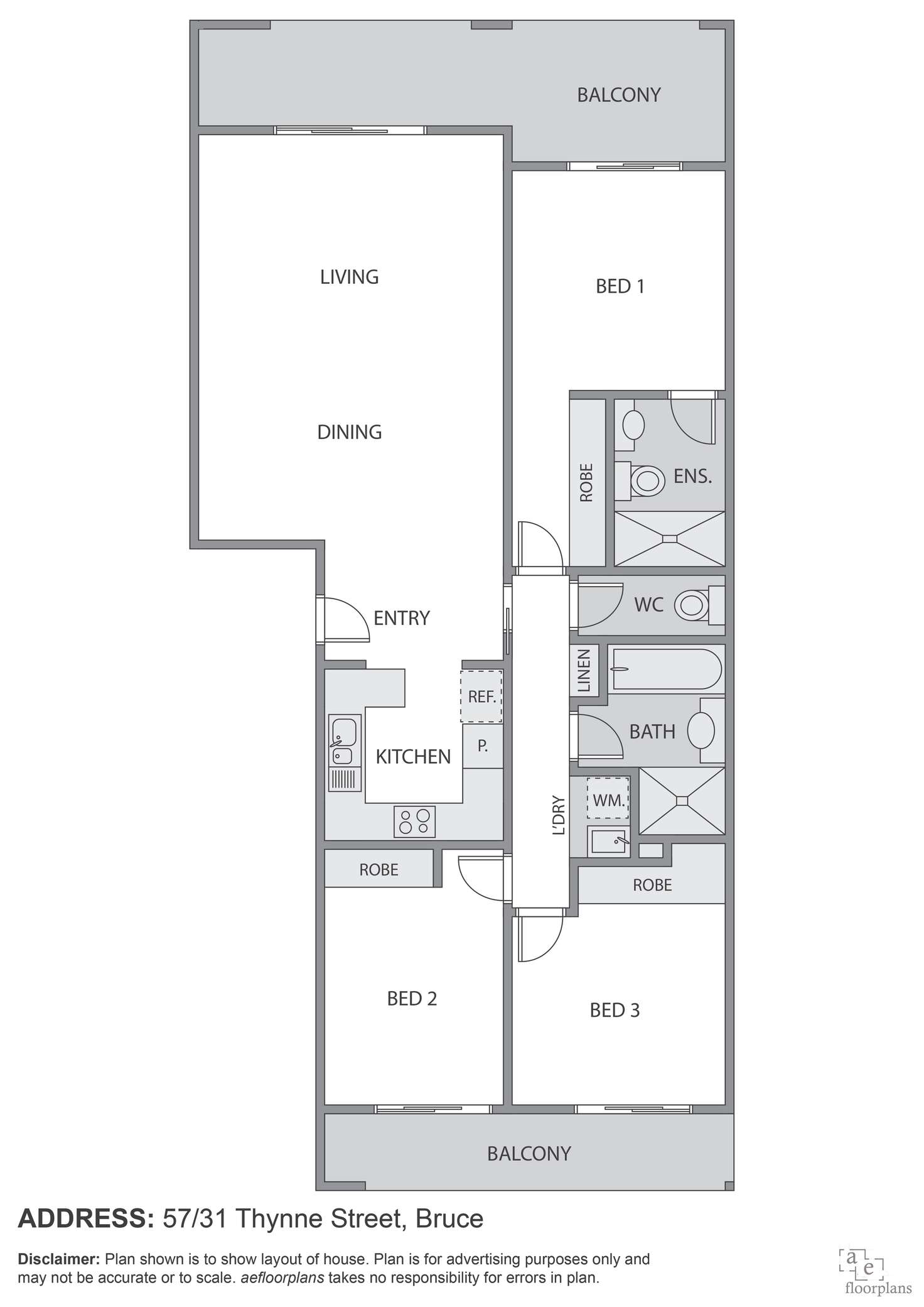 Floorplan of Homely apartment listing, 57/31 Thynne Street, Bruce ACT 2617