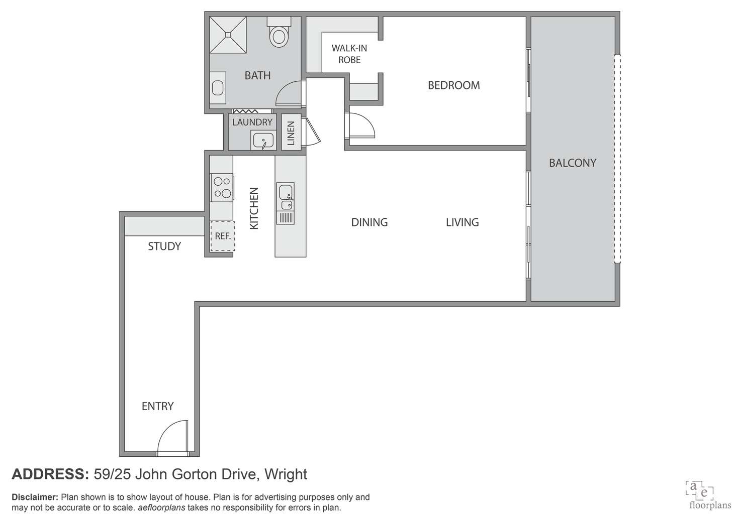 Floorplan of Homely apartment listing, 59/25 John Gorton Drive, Wright ACT 2611