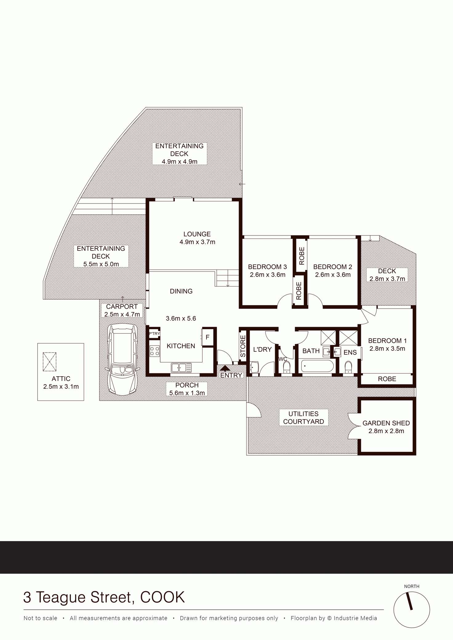 Floorplan of Homely townhouse listing, 3 Teague Street, Cook ACT 2614