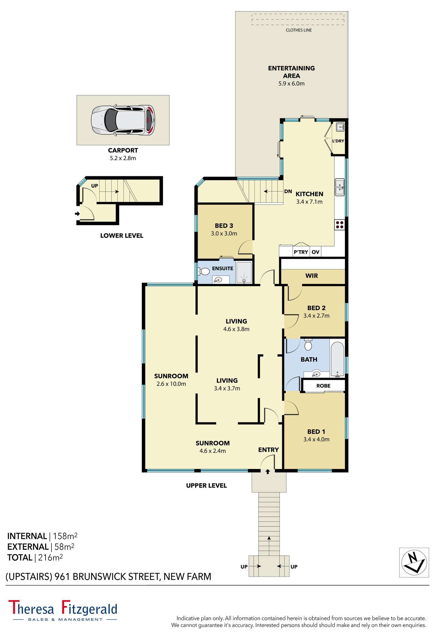 Floorplan of Homely semiDetached listing, 961 Brunswick Street, New Farm QLD 4005
